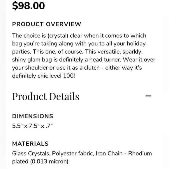 AMBER SCEATS Crystal Stella Bag New - Picture 9 of 9